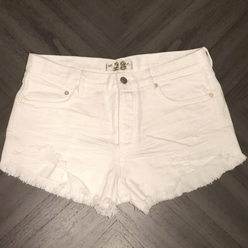 We the Free White Jean shorts